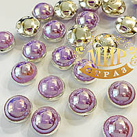 Ґудзик перлинний Lt.Purple в металевій оправі 8 мм*1 шт.