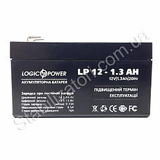 LogicPower LP 12V 1.3Ah — 12 В — 1,3 А/год — кислотний акумулятор для металошукача, фото 3