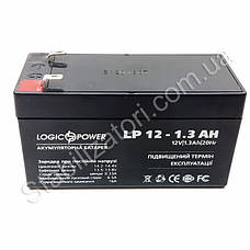 LogicPower LP 12V 1.3Ah — 12 В — 1,3 А/год — кислотний акумулятор для металошукача, фото 4