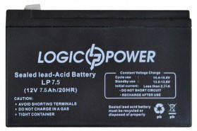 LogicPower LPM 12 V 7.5 Ah — 12 В — 7,5 А/год — кислотний акумулятор для сигналізації, фото 1