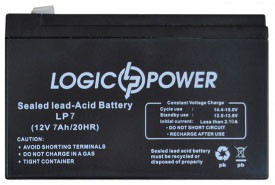 LogicPower LPM 12 V 7 Ah — 12 В — 7,0 А/год — кислотний акумулятор для дитячої машинки, сигналізації, ваг