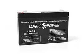 LogicPower LP6-7.2 AH — 6 В — 7,2 А/год — кислотний акумулятор для дитячої машинки, сигналізації, ваг