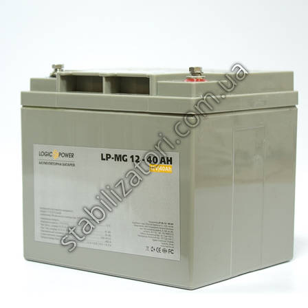 LogicPower LP-MG 12V 40AH — 12 В — 40 А·год — мультигелевий акумулятор для котла, фото 2