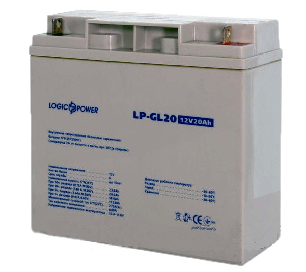 LogicPower LP-GL 12 V 20 AH — 12 В — 20 А/год гелевий акумулятор