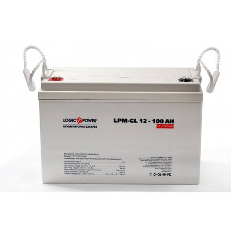LogicPower LPM-GL 12V 100AH — 12 В — 100 А/год — гелевий акумулятор для котла, фото 1