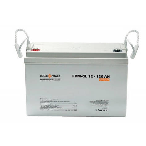 LogicPower LPM-GL 12V 120AH — 12 В — 120 А·год — гелевий акумулятор для котла, фото 1