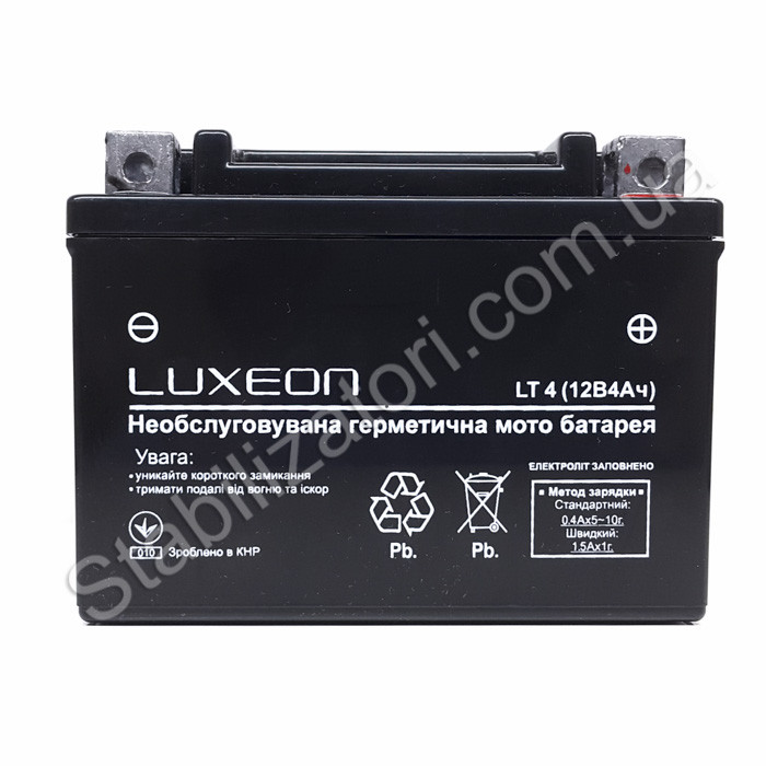 LUXEON LT-4-12V-4 AH — 12 В — 4 А/год — акумулятор для скутера, мопеда, мотоцикла