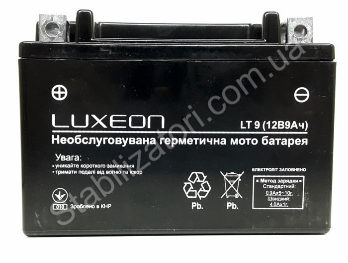 LUXEON LT9-12V-9 AH — 12 В — 9 А/год — акумулятор для скутера, мопеда, мотоцикла