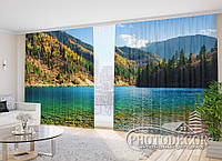 Фото Шторы "Озеро в лесу" 2,7м*2,9м (2 полотна по 1,45м), тесьма