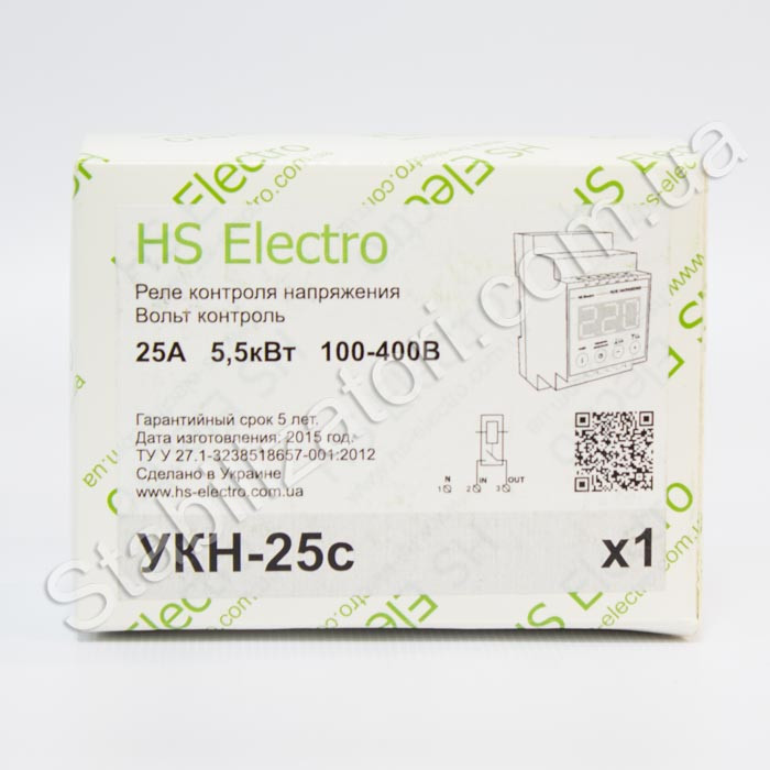 HS-Electro УКН-25с — реле контролю напруги