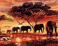 Картина по номерам Слоны в саванне (GX5189)