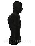 Чорний манекен чоловічий торс (туловище) Польща з головою і стегнами, фото 3