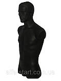Чорний манекен чоловічий торс (туловище) Польща з головою і стегнами, фото 4