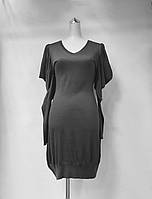 Жіноча трикотажна сукня сіра з довгим рукавом трикотаж демісезонна