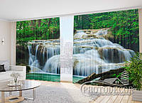 Фото Шторы "Водопад в лесу" 2,7м*2,9м (2 полотна по 1,45м), тесьма