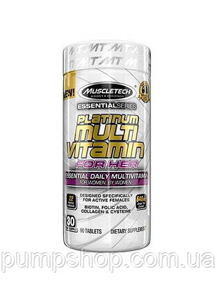 Вітаміни для жінок MuscleTech Platinum Multi Vitamin For Her 90 табл., фото 2