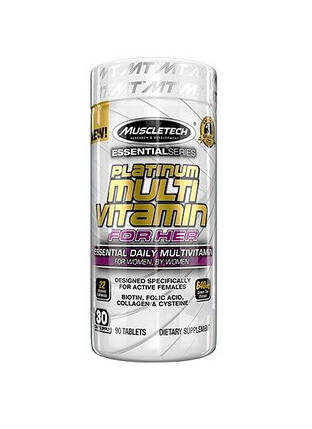 Вітаміни для жінок MuscleTech Platinum Multi Vitamin For Her 90 табл., фото 1
