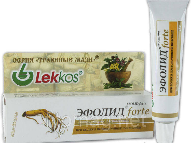 Ефолід-форте гель у разі болів у хребті та попереку, 15 г