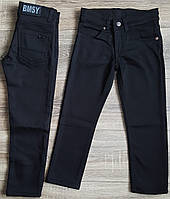 Штаны,джинсы на флисе для мальчика 7-8 лет (черные) (опт) пр.Турция