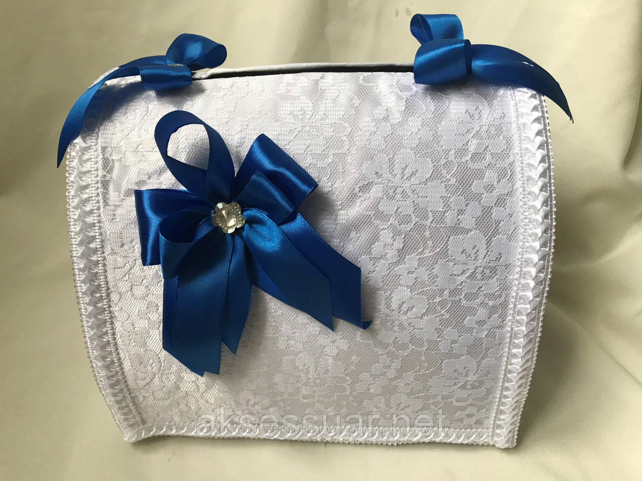 Весільна коробка для грошей синього кольору