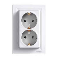 Розетка подвійна із заземленням (БІЛИЙ) ASFORA SCHNEIDER ELECTRIC EPH9900121