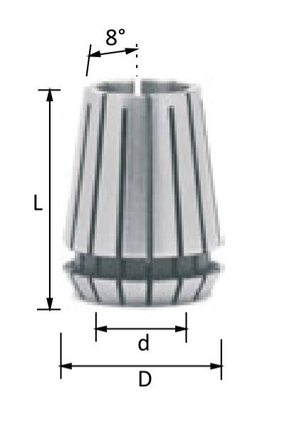 

Цанги ER16 ЧПУ станки ER16D06 6x17x28