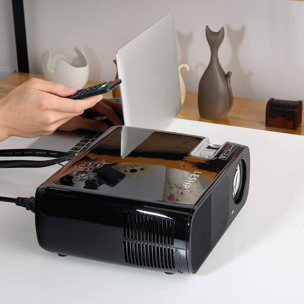 

Проектор, LESHP Видеопроектор 1080P HD Домашний кинотеатр Кинопроекторы 2600 Световой КПД Задний двор Открытый