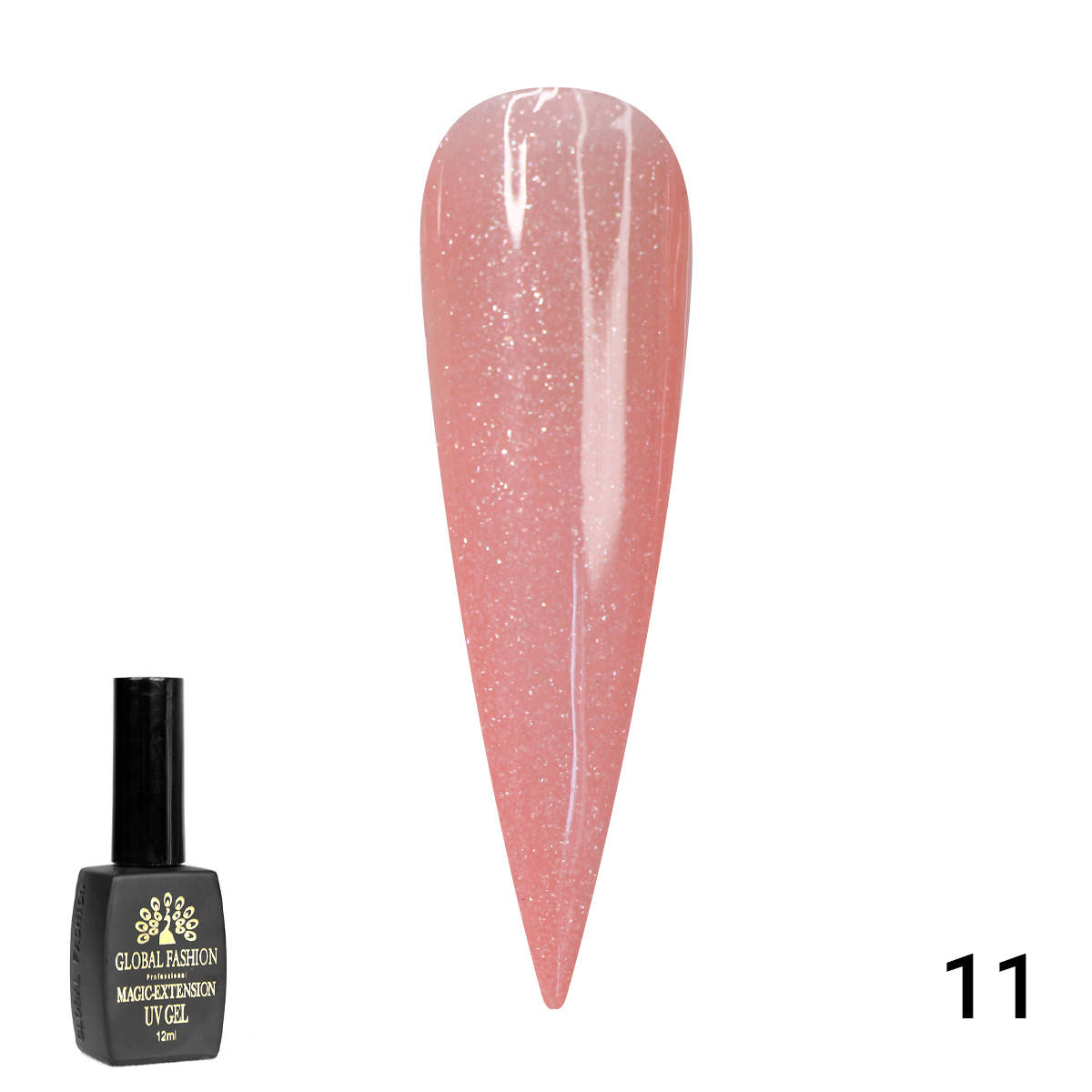 

Гель Global Fashion с шиммером Magic-Extension 12 мл № 11, Белый