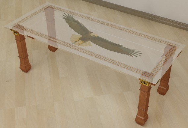 Стіл письмовий СП 133 з масиву горіха зі скляною стільницею, фото 1