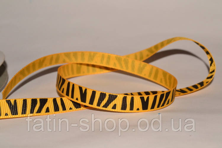 Репсова стрічка Зебра кол.Yellow Gold