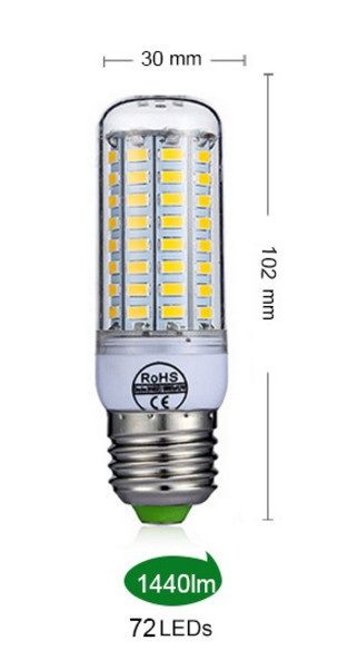 Лампа Epistar E27 кукуруза 8 Wt  72 led