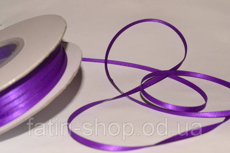 Стрічка атлас ширина 3,2 мм, цв.Purple, фото 1