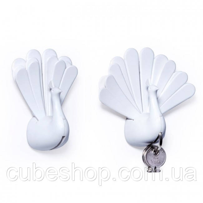 Ключниця настінна Peacock Qualy (білий)