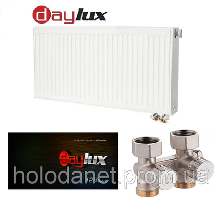 Сталевий радіатор Daylux 22тип 500х1100 (збоку) (Нижнє підключення), фото 2