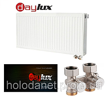 Сталевий радіатор Daylux 22тип 500х1100 (збоку) (Нижнє підключення), фото 3