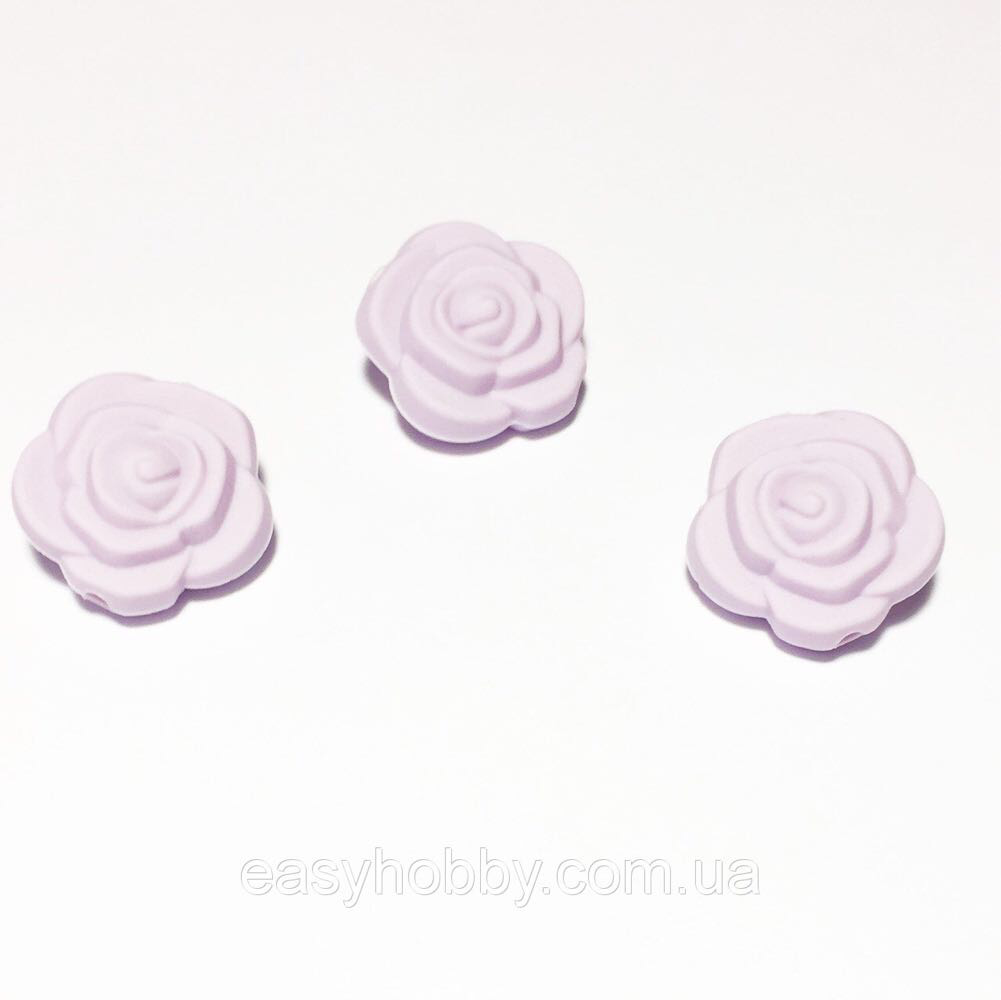 Маленька трояндочка (лаванда) намистина з силікону, фото 1