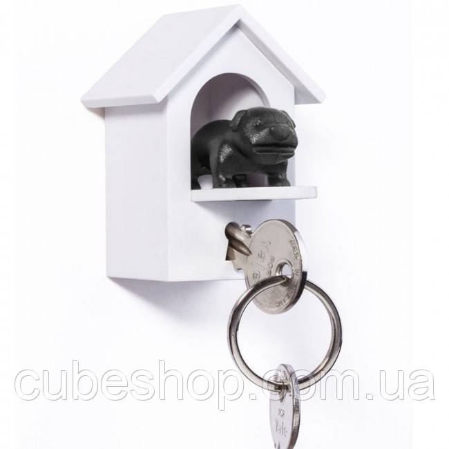 Ключниця настінна та брелок для ключів Watch Dog Qualy (білий-чорний)