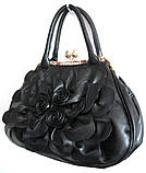 Красиві жіночі сумки, чорного кольору з трояндою, фото 4