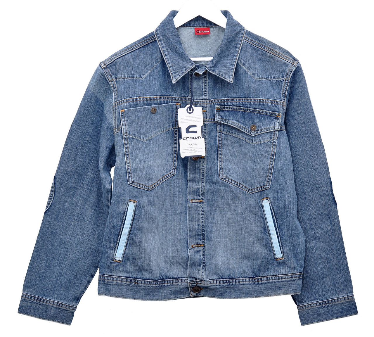 Чоловіча джинсова куртка Crown Jeans модель 488 (rkng) VINTAGE DENIM COLLECTION