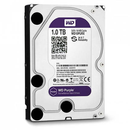 Western Digital Purple 1TB 64MB WD10PURX 3.5 SATA III, фото 2