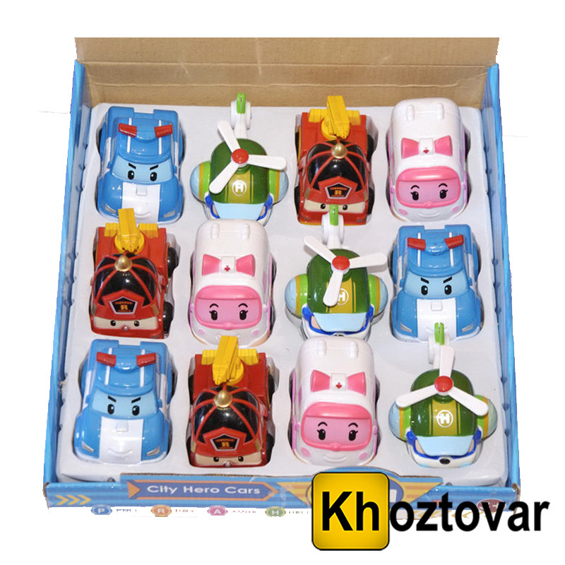 Набор из 12 машинок для детей от 3 лет Robokar Poli Citi Hero Cars - фото 2 - id-p379484764