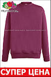 Світшот чоловічий бордовий светр легкий Lightweight set-in sweat Fruit of the Loom,2XL, фото 7