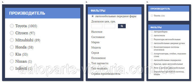 Фото фільтрів каталогу магазину автозапчастин 