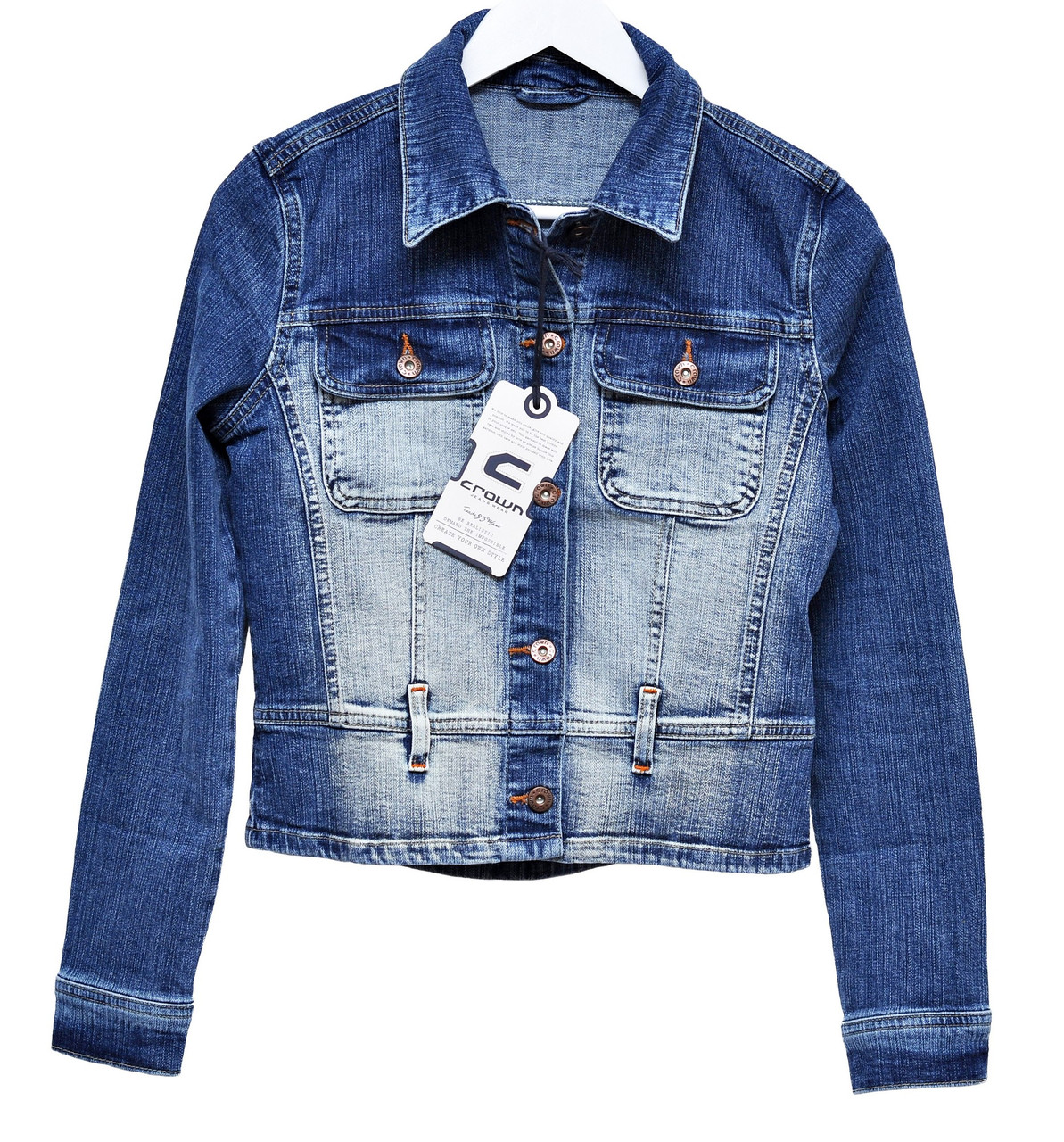 Жіноча джинсова куртка Crown Jeans модель 448 (NEX) Vintage denim collection