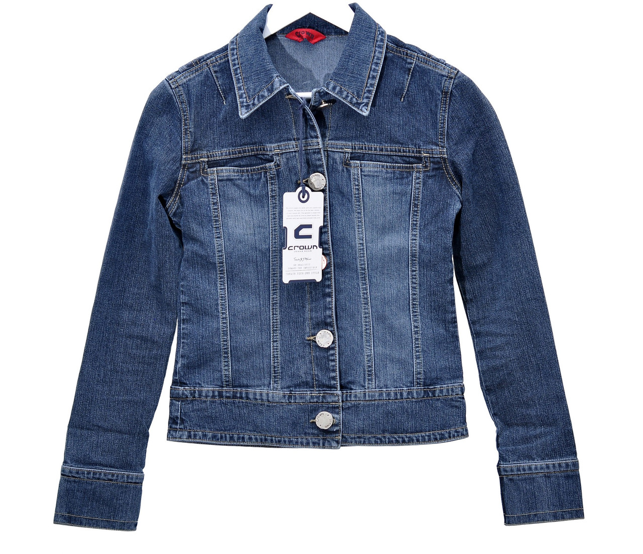 Жіноча джинсова куртка Crown Jeans модель 461 (Lady) Vintage denim collection