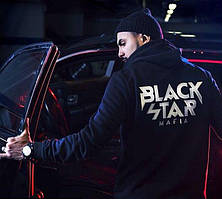 Худі з білим принтом black star | толстовка mafia