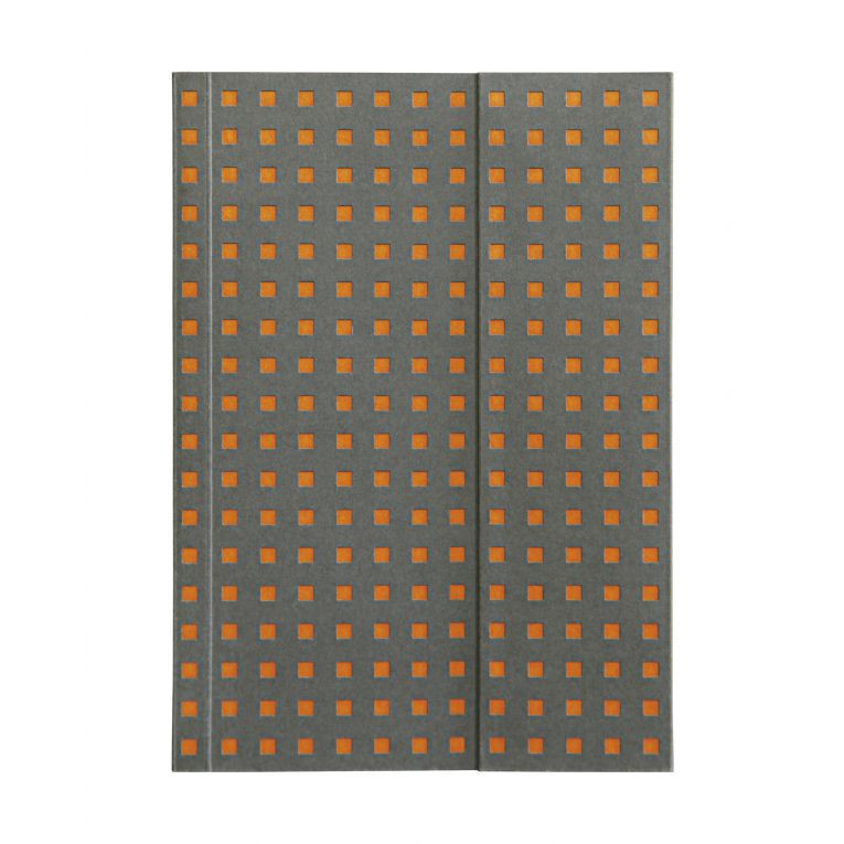 Блокнот Paper-Oh Quadro B6 Сірий на Помаранчевому в лінію 12,5х17,6 см (OH9068-7) (9781439790687)