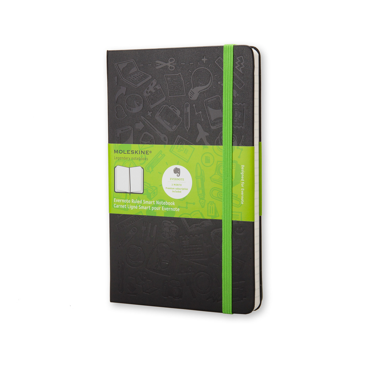 Блокнот Moleskine + Evernote середній 240 сторінок Чорний в лінію 13х21 см (QP060EVER) (8051272892468)