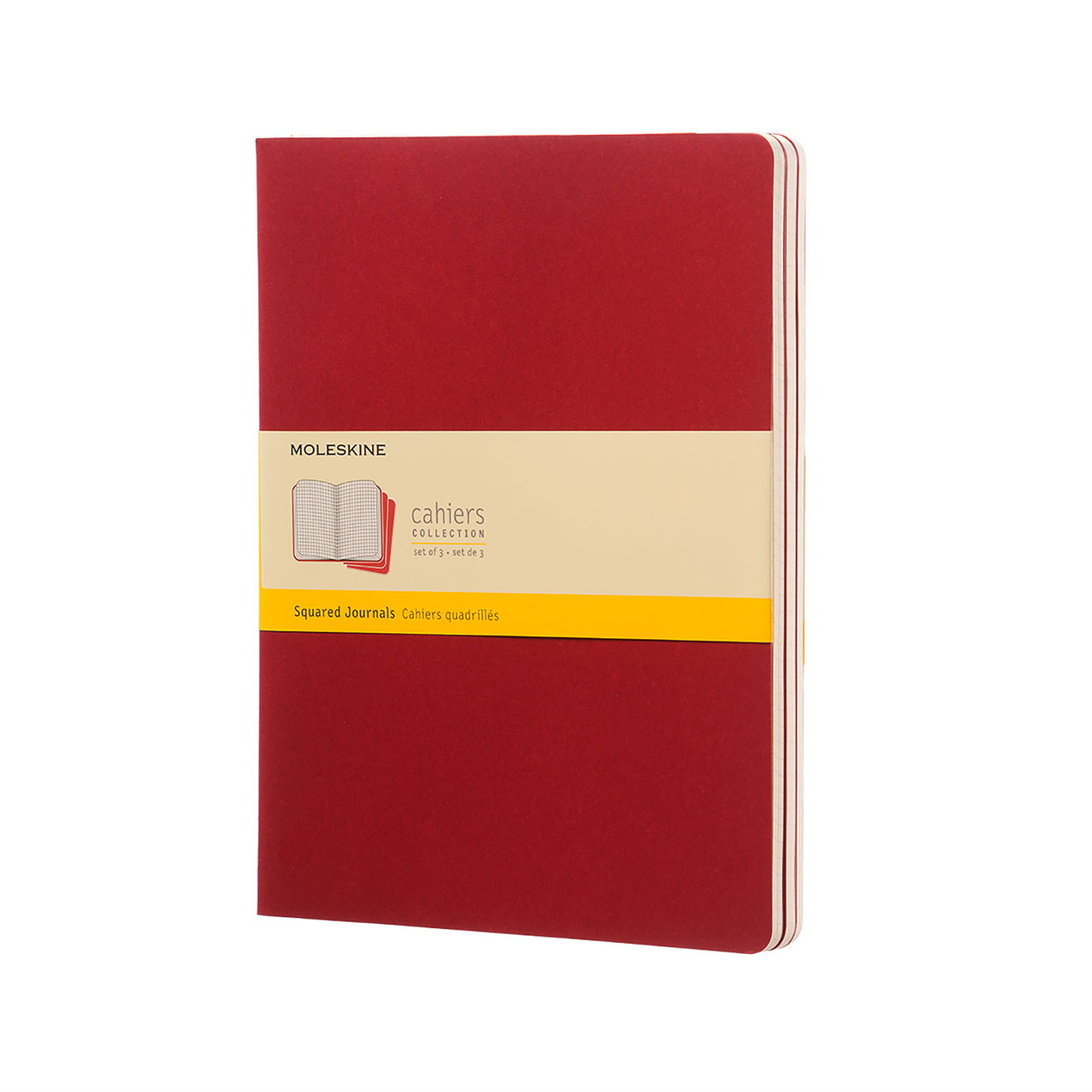 Блокнот Moleskine Cahier Бордовий Великий 120 сторінок в клітинку 19х25 см (9788862931083)