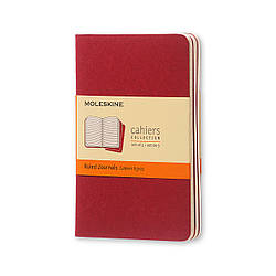 Блокнот Moleskine Cahier Бордовий кишеньковий 64 сторінки в лінію 9х14 см (9788862930956)